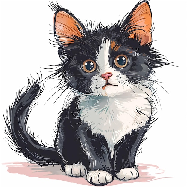 Un Mignon Chat Rouge Assis Sur Un Fond Blanc Illustration Vectorielle