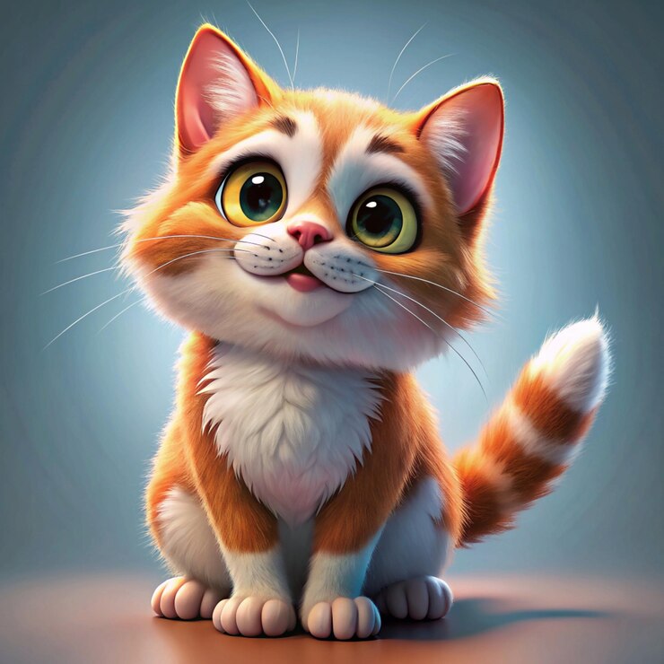 Un mignon chaton orange et blanc avec de grands yeux.