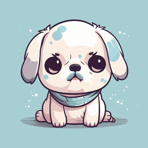 Vecteur mignon, chibi, chien, kawaii, illustration