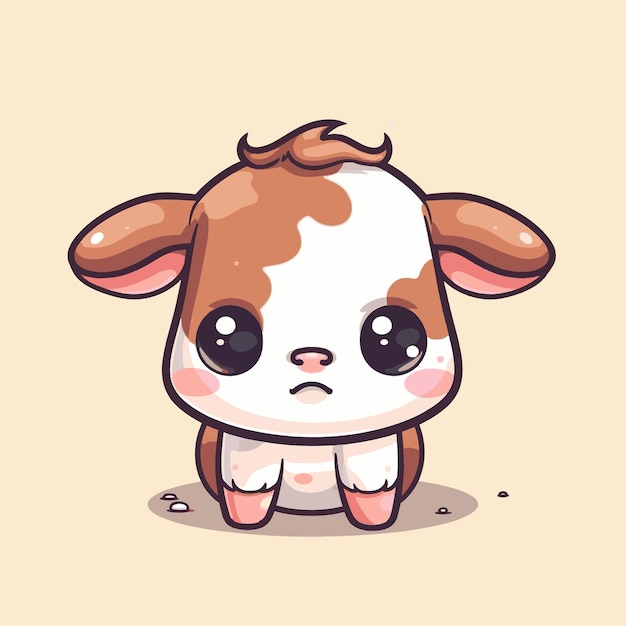 Vecteur mignon, chibi, vache, kawaii, illustration