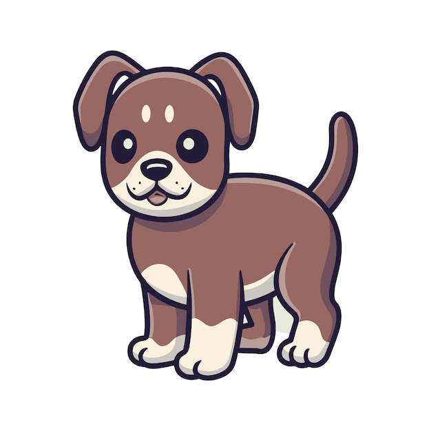 Vecteur un mignon chien brun debout dans un dessin animé