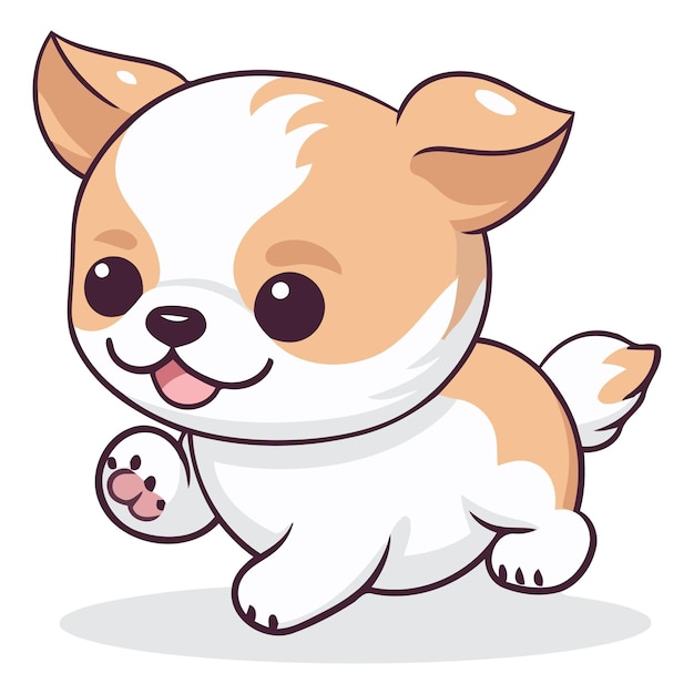 Vecteur un mignon chien de dessin animé chihuahua sur fond blanc