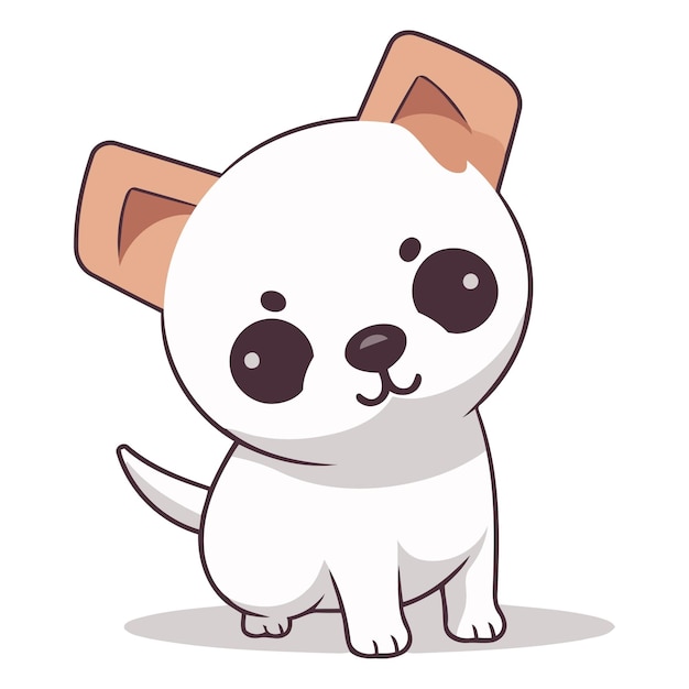 Vecteur un mignon chien de dessin animé isolé sur un fond blanc