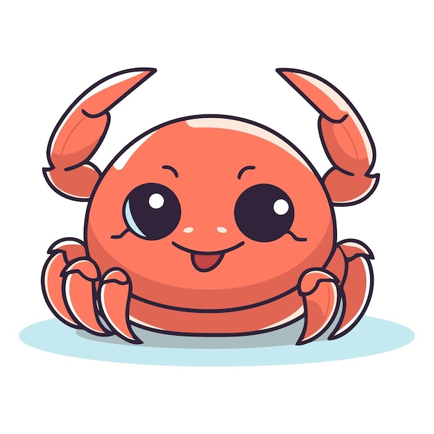 Vecteur un mignon crabe de dessin animé isolé sur un fond blanc