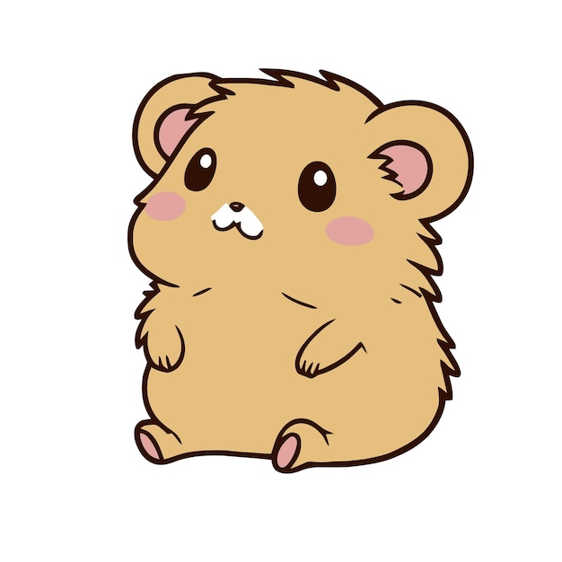 mignon, curieux, dessin animé, hamster