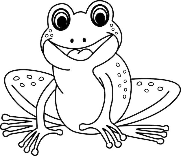mignon, dessin animé, grenouille, pour, coloration, page