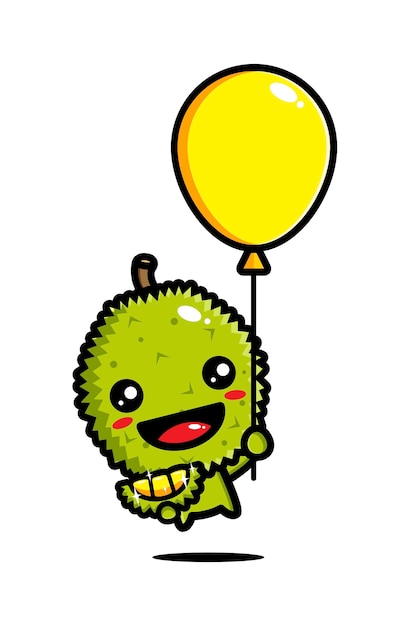 Mignon Durian Volant Avec Un Ballon