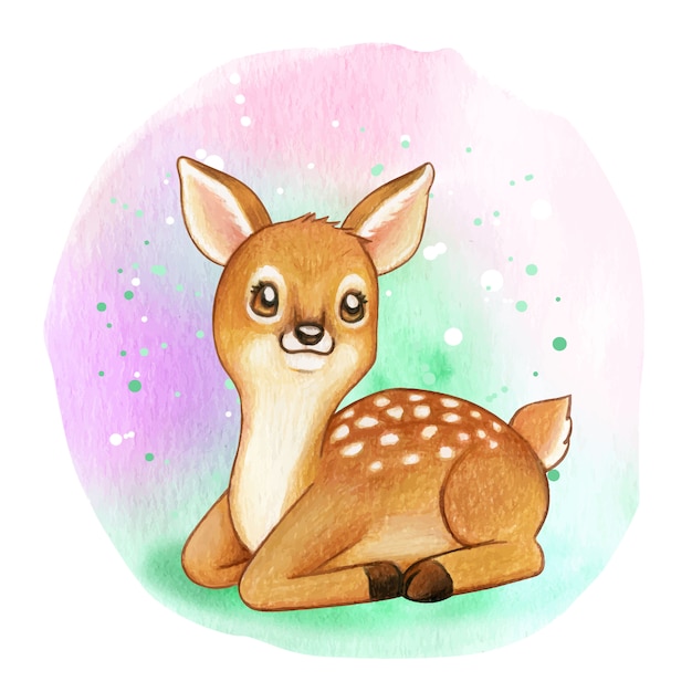 Mignon Faon Aquarelle Douce