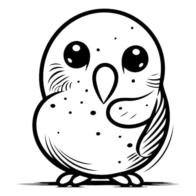 Vecteur mignon hibou de dessin animé illustration vectorielle isolée sur un fond blanc