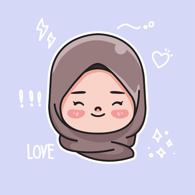 Vecteur mignon, hijabi, girl, vecteur, illustration