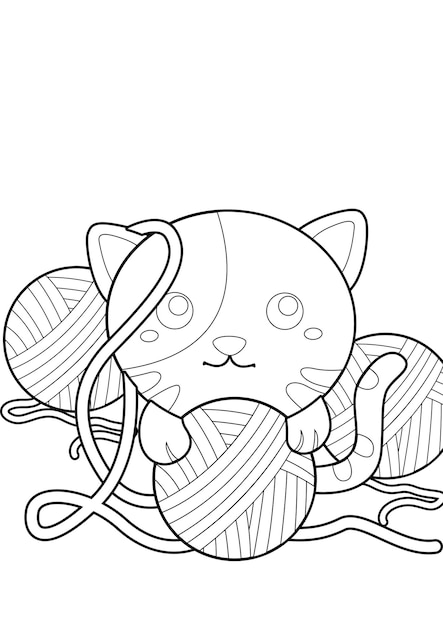 Mignon joli petit chat à colorier pour les enfants et les adultes spécial pour les amoureux des animaux