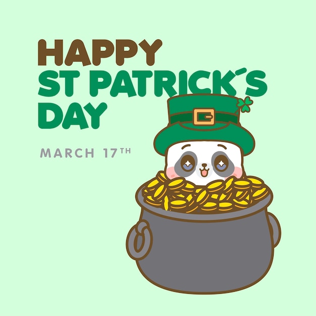 Vecteur mignon kawaii st patricks day