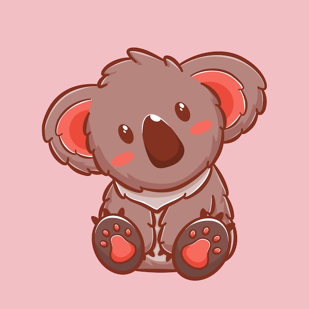 mignon, koala, dessin animé, caractère