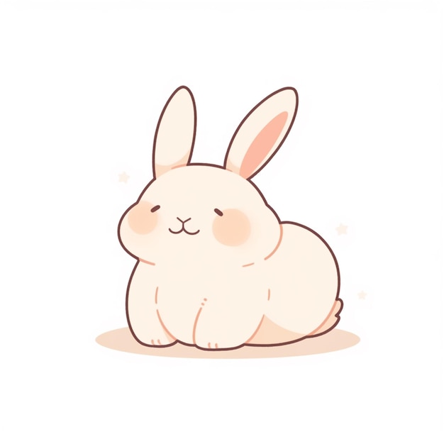 Vecteur un mignon lapin de dessin animé qui dort sur un fond blanc illustration vectorielle