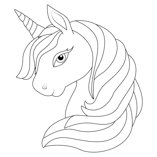 Vecteur mignon, licorne, coloration, page