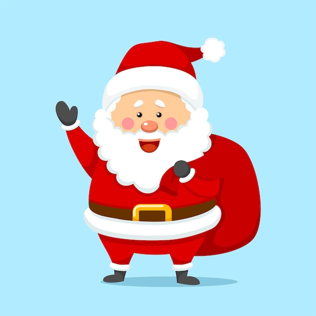 Mignon Noël Père Noël Tenant Sac Présent