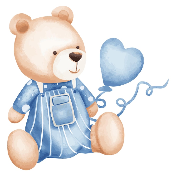 Vecteur un mignon ours en peluche avec un cœur sur une illustration