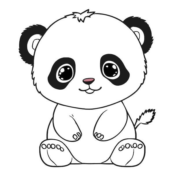 mignon panda vector illustration dessin au trait