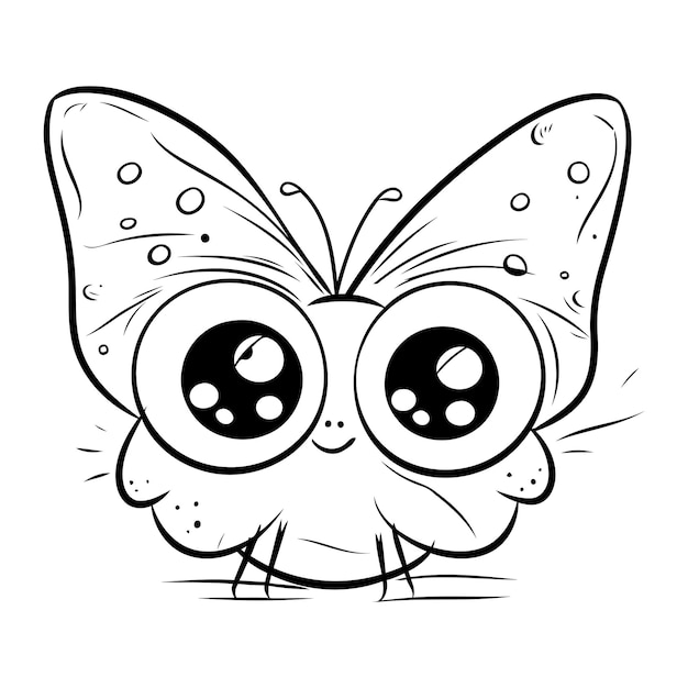 Vecteur mignon, papillon, dessin animé, mascotte, caractère, vecteur, illustration