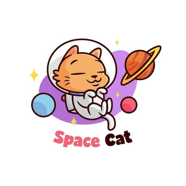 Mignon Petit Chat Orange Portant Un Costume D'astronaute