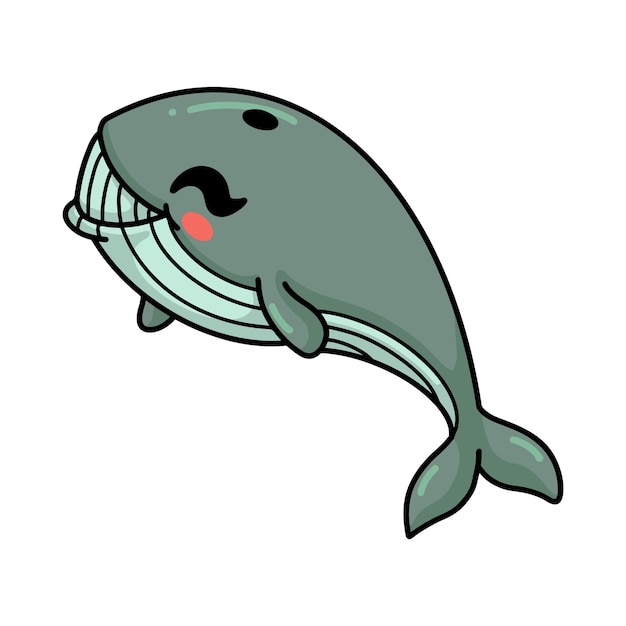 Mignon Petit Dessin Animé De Baleine Nageant