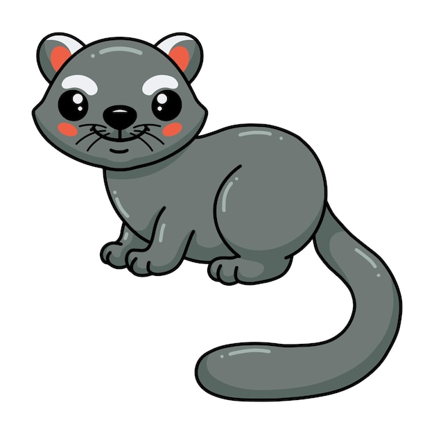 Mignon Petit Dessin Animé Bearcat Posant