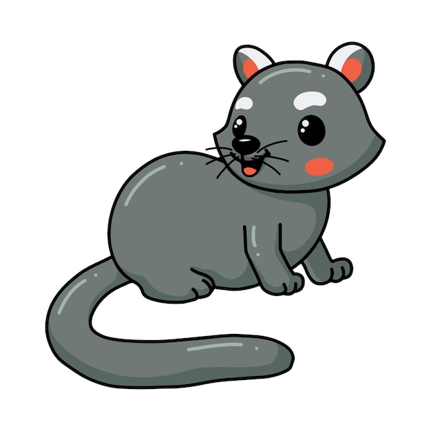 Vecteur mignon petit dessin animé bearcat posant