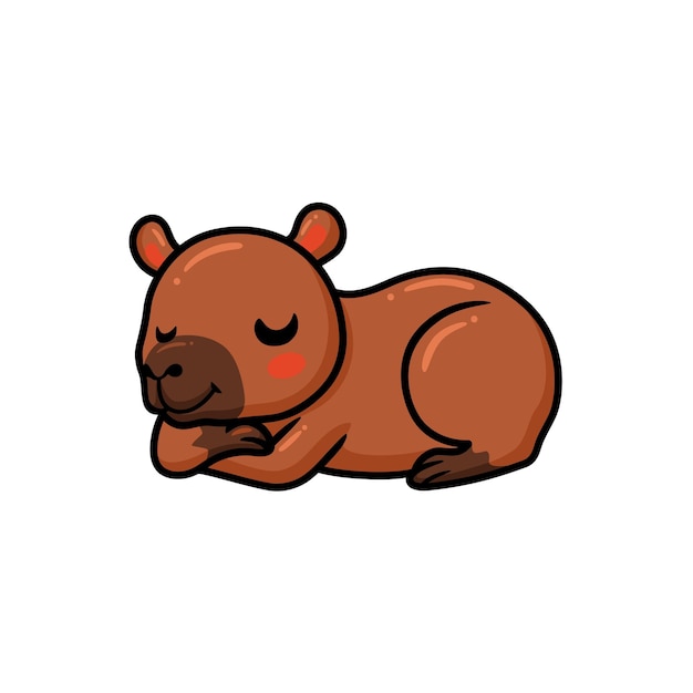 Mignon Petit Dessin Animé Capybara Endormi