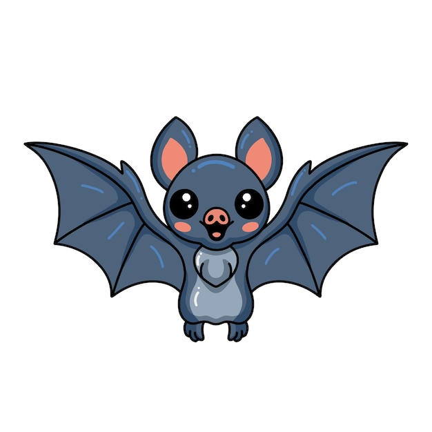 Mignon petit dessin animé de chauve-souris volant