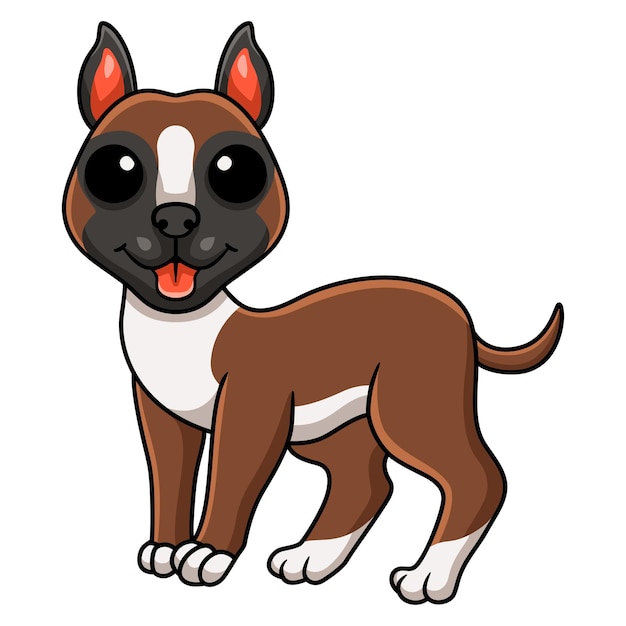 Mignon petit dessin animé chien boxer