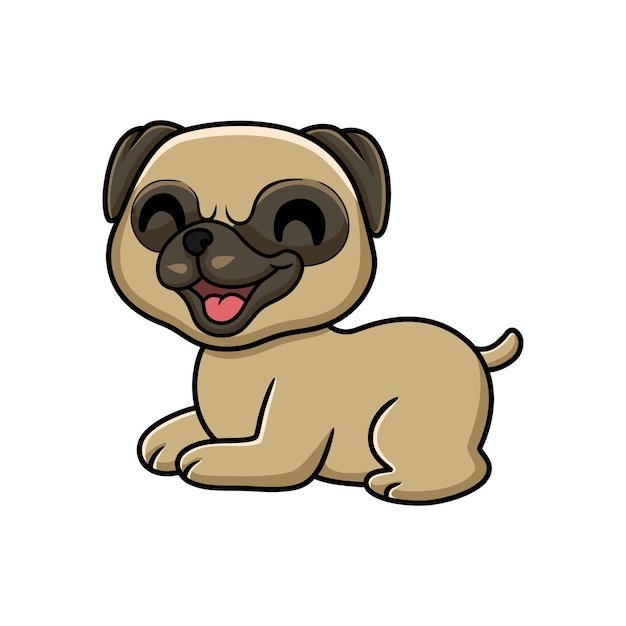 Mignon Petit Dessin Animé De Chien Carlin