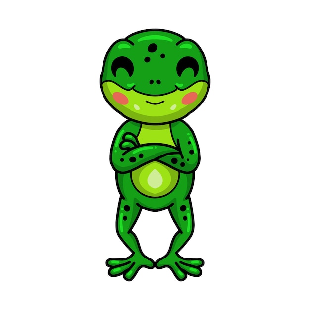 Mignon Petit Dessin Animé Grenouille Debout