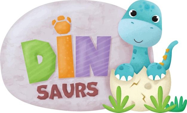 Vecteur mignon petit dinosaure avec espace de bannière