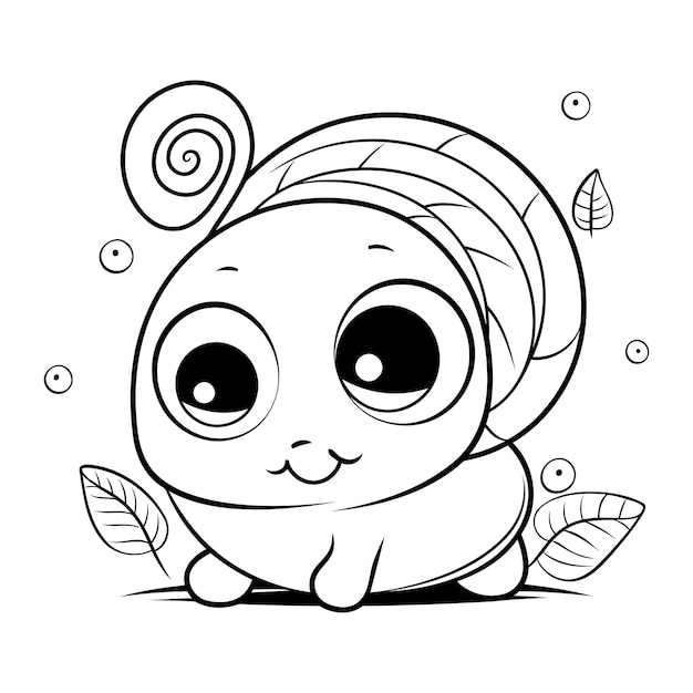 Vecteur mignon petit escargot livre de coloriage pour enfants illustration vectorielle