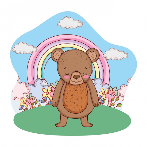 mignon petit ours dans le camp