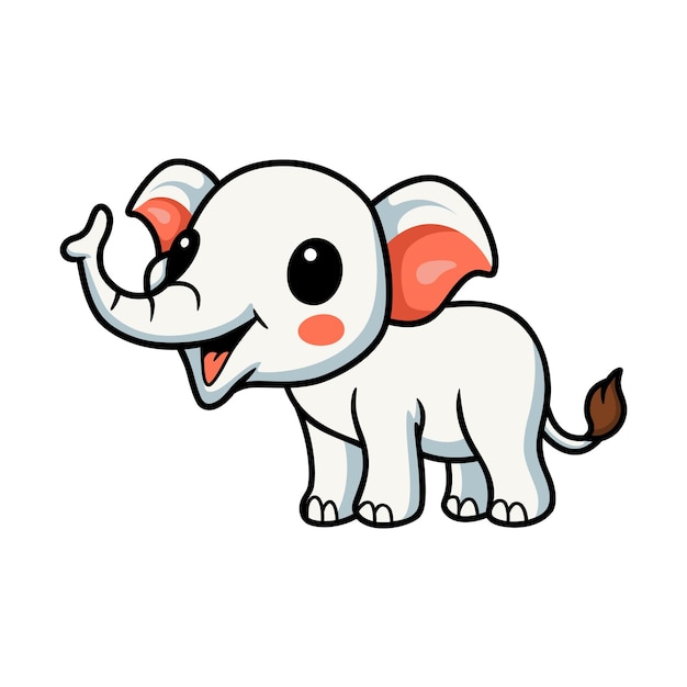 Mignon Petit Personnage De Dessin Animé D'éléphant