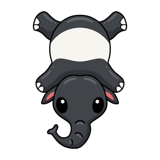 Vecteur mignon petit personnage de dessin animé de tapir