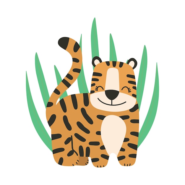 Mignon petit tigre chinois symbole de l'année 2022 Année du tigre Animal de dessin animé