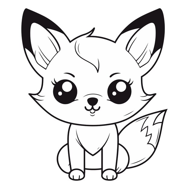 Vecteur un mignon renard de dessin animé isolé sur un fond blanc