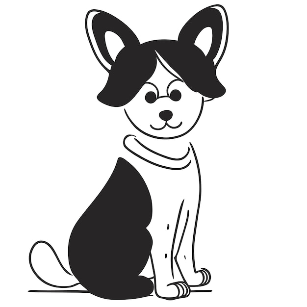 Mignon Shiba Inu Chien Dessin Animé Dessiné à La Main Autocollant Icône Concept Illustration Isolée