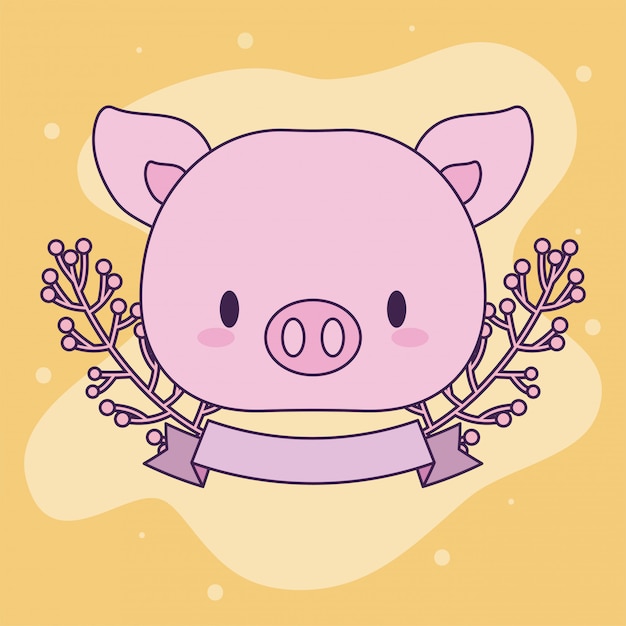 Mignon Tête Cochon Bébé Animal Kawaii