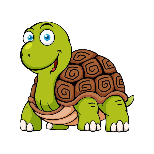 mignon, tortue, dessin animé, caractère