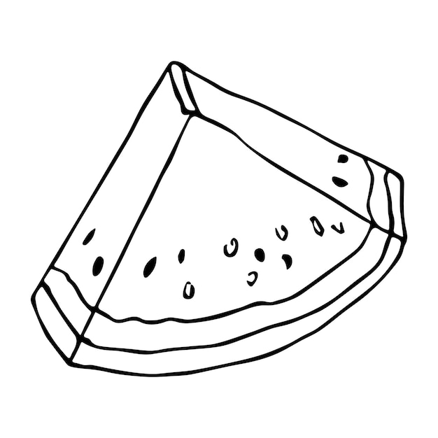 Mignon vecteur pastèque clipart Icône de tranche de pastèque dessinée à la main Illustration de fruits