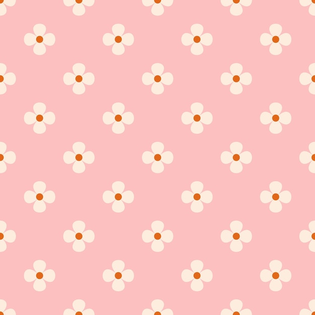 Mignonne Petite Fleurs Marguerite Rose Modèle Sans Couture Illustration Vectorielle