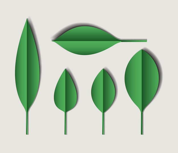 Vecteur mignons feuilles définir l'icône décorative