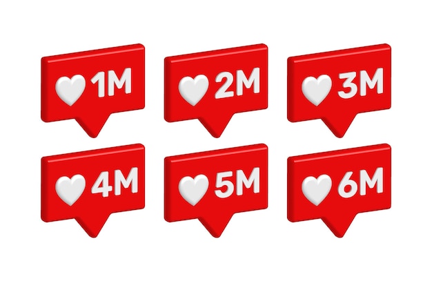 Million D'éléments D'icônes 3d D'abonnés Pour La Conception De Bannières De Médias Sociaux