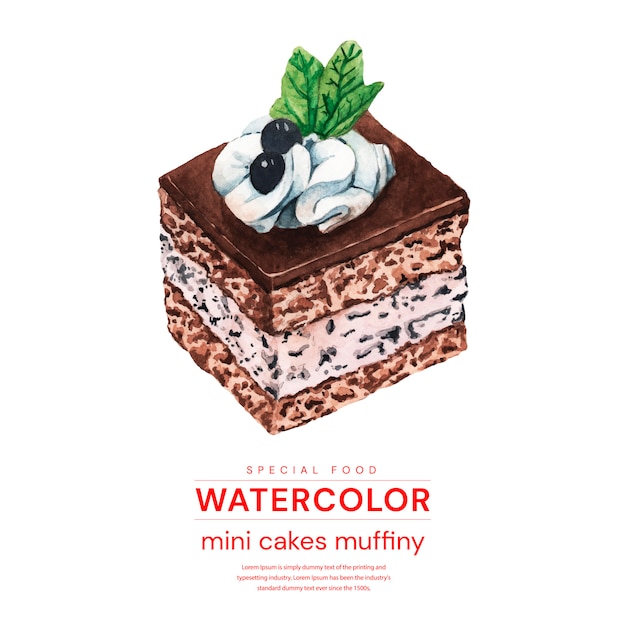 mini gâteaux aquarelle muffiny