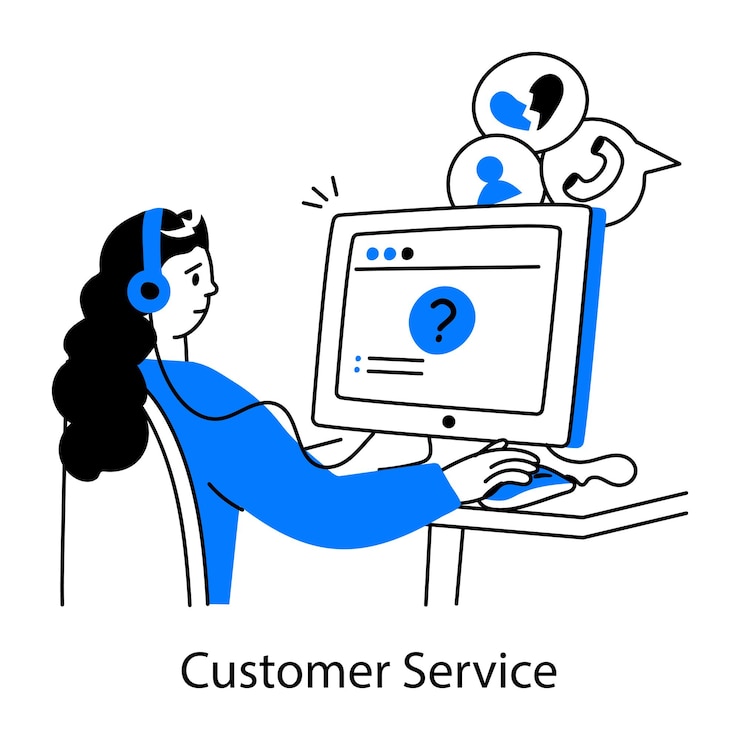 Vecteur mini-illustration pratique du service à la clientèle