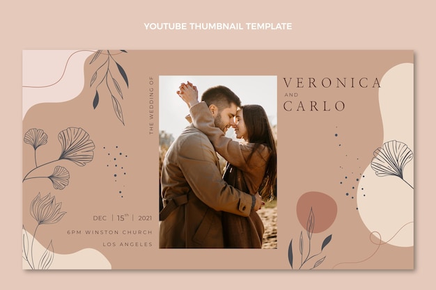 Miniature youtube de mariage dessiné à la main