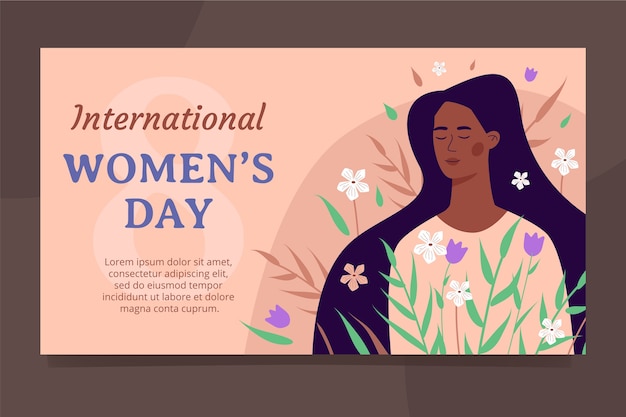 Vecteur miniature youtube plate de la journée internationale de la femme